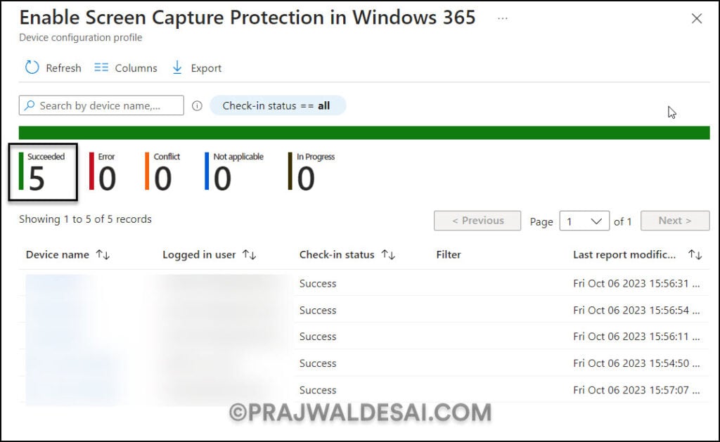 Enable Screen Capture Protection in Windows 365 7 Monitor Screen Capture Protection Policy in Intune