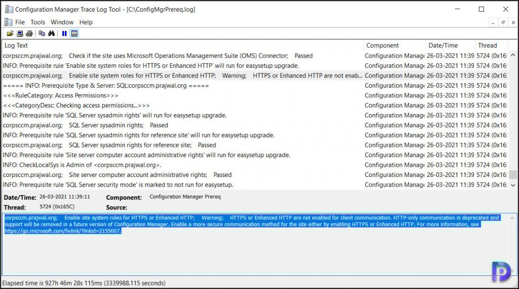 Enable Site System Roles for HTTPS or Enhanced HTTP 2 SCCM 2103 Prerequisite check warning