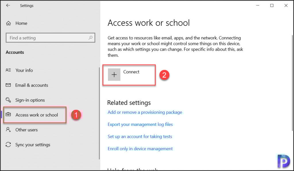 Enroll Windows 10 devices in Intune | Endpoint Manager 2 Access Work or School Connect