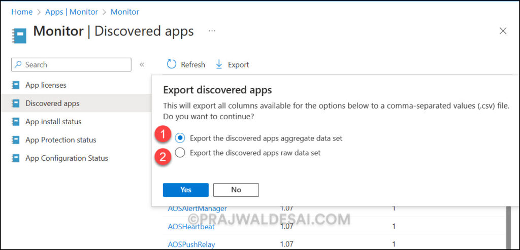 2 Ways to Export Software Inventory Report from Intune 3 Export Discovered Apps in Intune