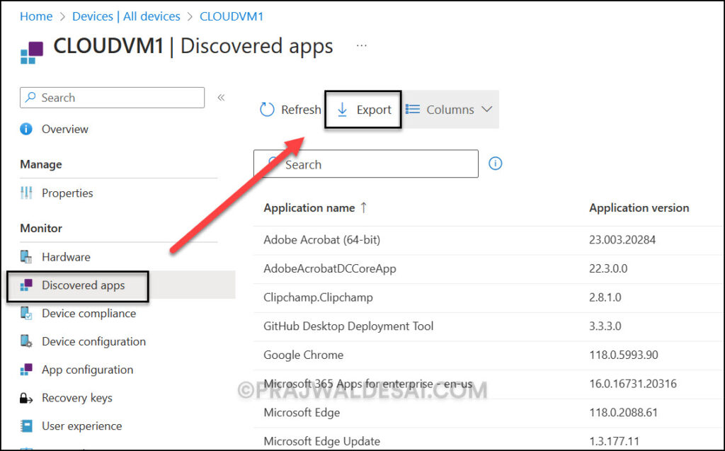 2 Ways to Export Software Inventory Report from Intune 8 Export Software Inventory Report from Intune - Per Device