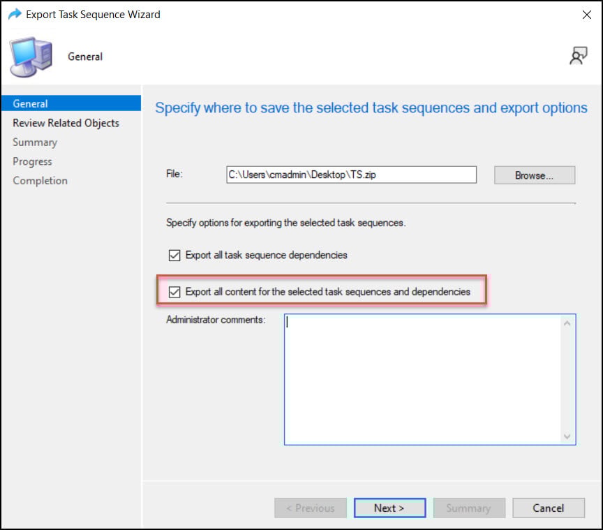 Find SCCM Task Sequence References Dependencies 3 Export Task Sequence Dependencies in SCCM