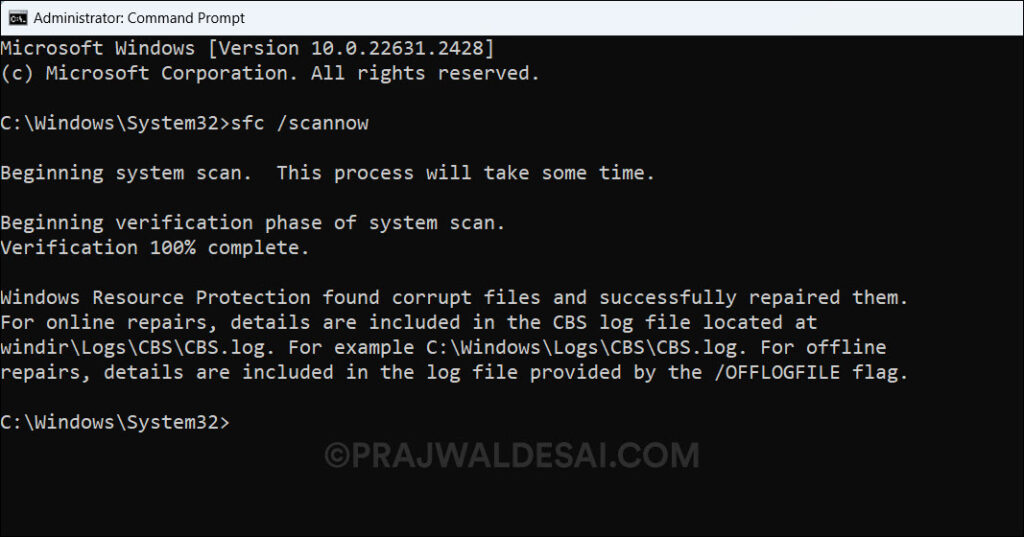Fix Microsoft Store Error Code 0x00000000 on Windows 11/10 5 Run SFC Scan to Fix Microsoft Store Error Code 0x00000000