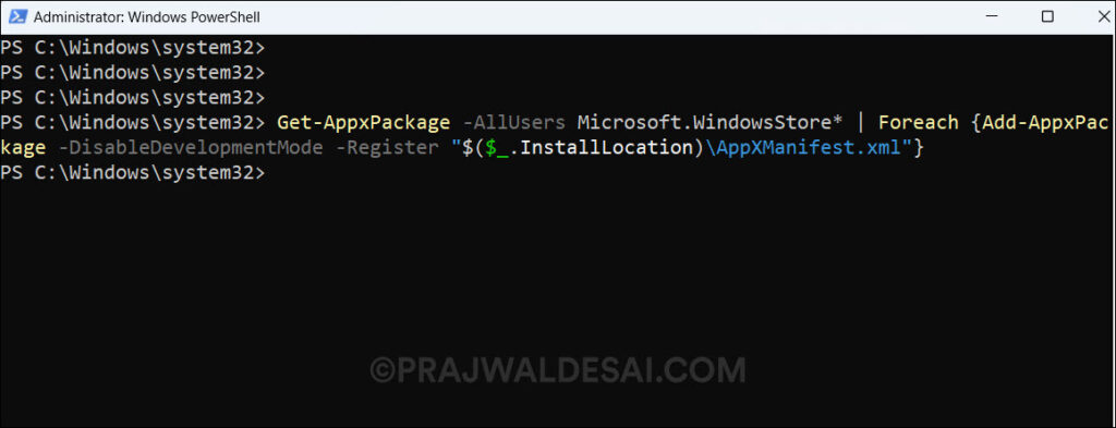 Fix Microsoft Store Error Code 0x00000000 on Windows 11/10 7 Install Microsoft Store App