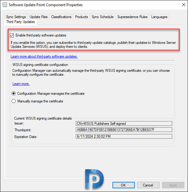 Enable and Configure SCCM Third-Party Software Updates 2 Enable third-party updates on the SUP