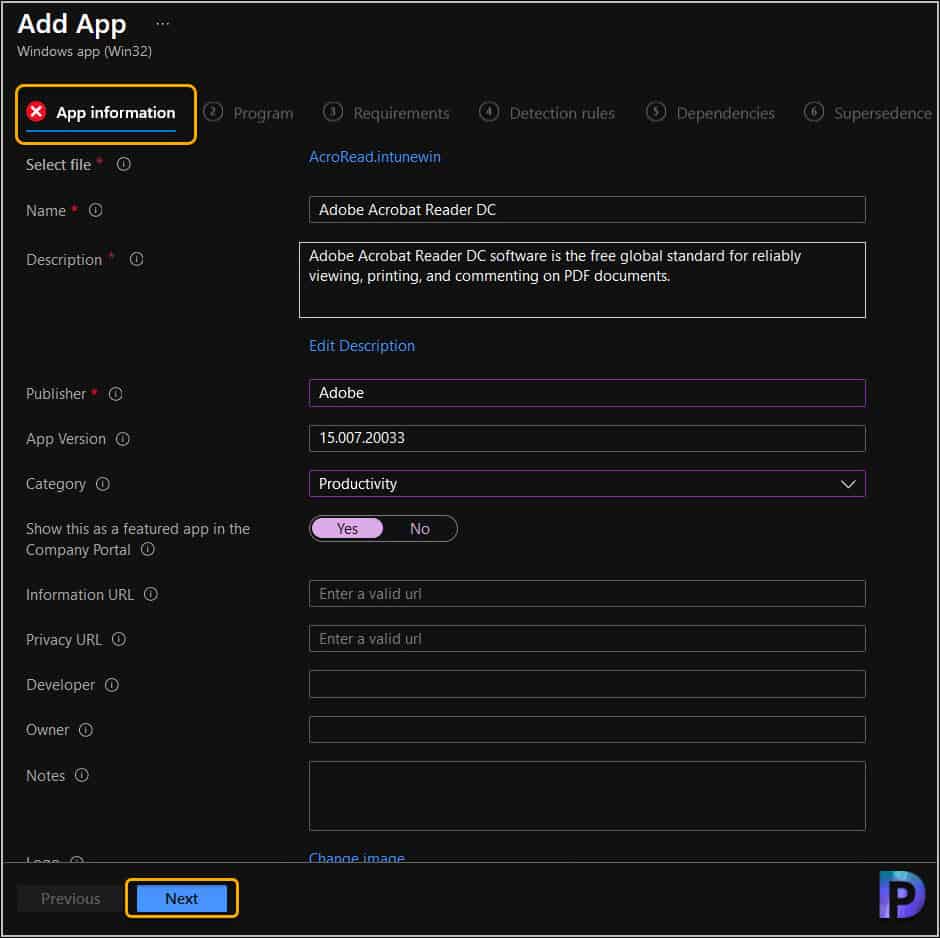 Deploy Win32 Apps with Intune: A Comprehensive Guide 12 Configure Win32 App Information