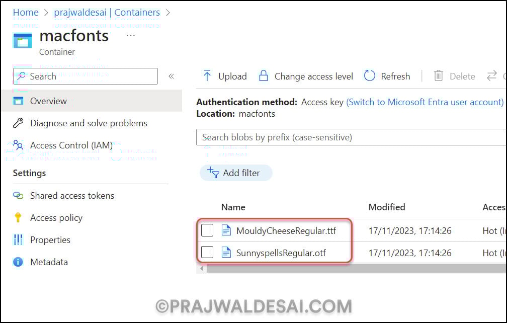 How to Install Fonts on macOS using Intune 2 Make the Font File Publicly Accessible