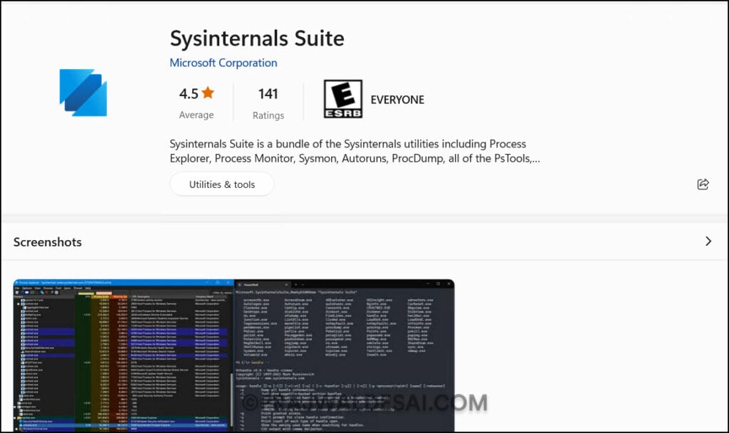 2 Proven Methods to Install SysInternals Suite 8 Unable to Uninstall SysInternals Suite from Microsoft Store