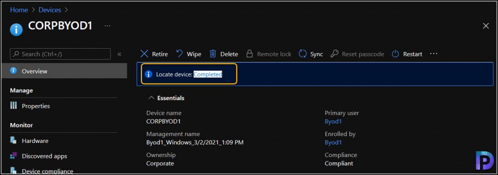 Easily Locate Device with Microsoft Intune 5 Locate Device Completed