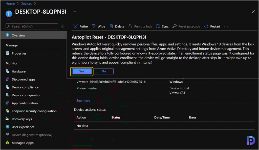 How to Perform Windows Autopilot Reset from Intune Portal 2 Perform Windows Autopilot Reset