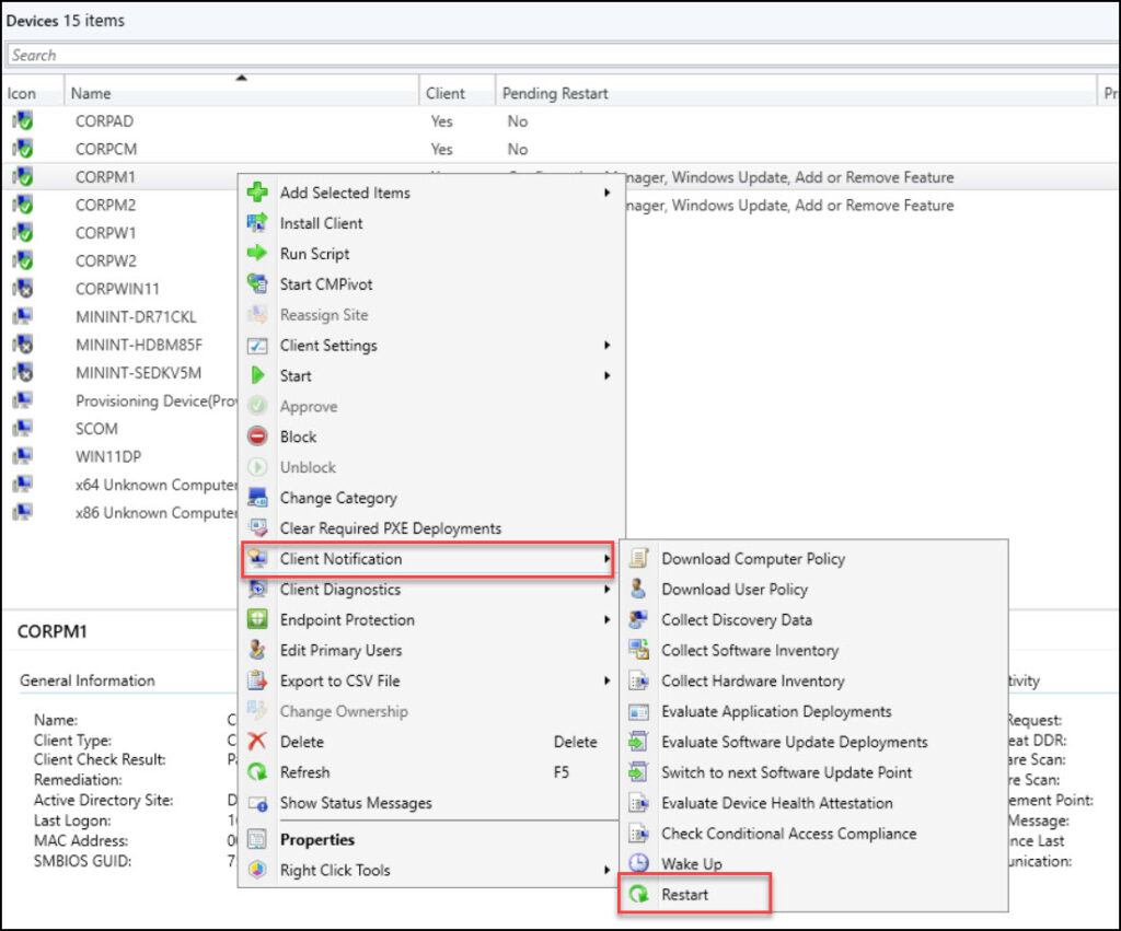 How To Restart Windows Devices from SCCM Console 3 How To Restart Windows Devices from SCCM Console