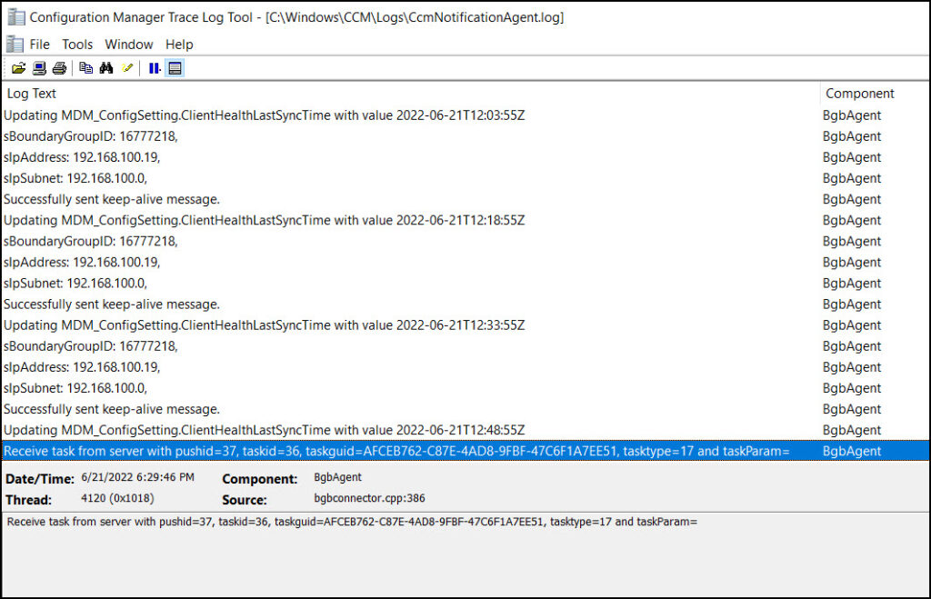 How To Restart Windows Devices from SCCM Console 8 CcmNotificationAgent.log for troubleshooting fast channel push notification tasks