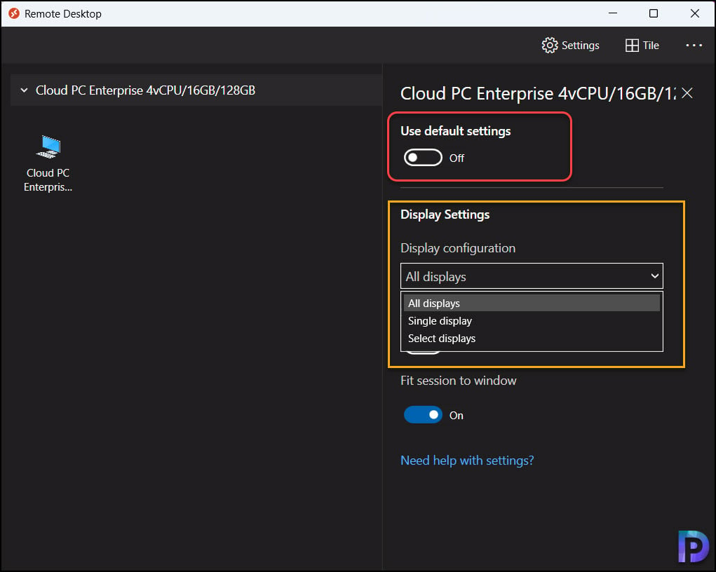 Use Multiple Monitors with Windows 365 Cloud PC using Remote Desktop App