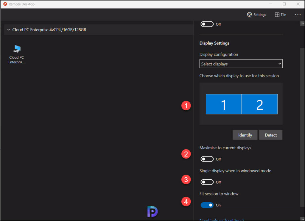 Use Multiple Monitors with Windows 365 Cloud PC using Remote Desktop App