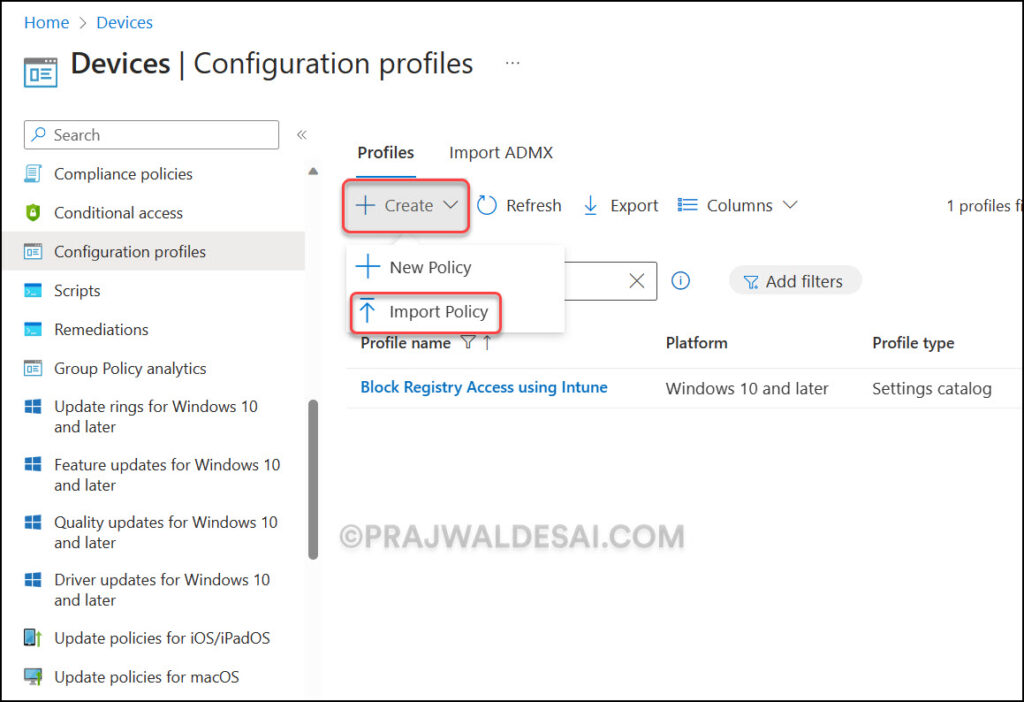 Import Settings Catalog Policies in Intune