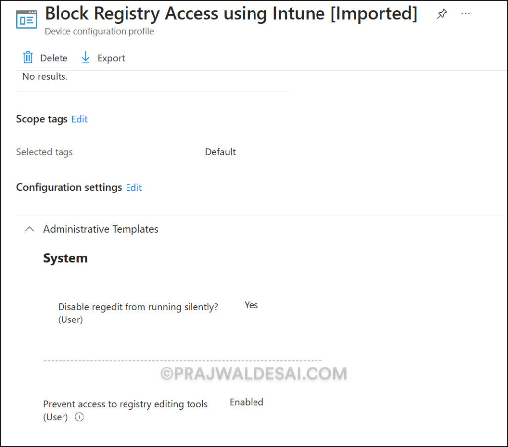 Settings Catalog Policy Configuration Settings