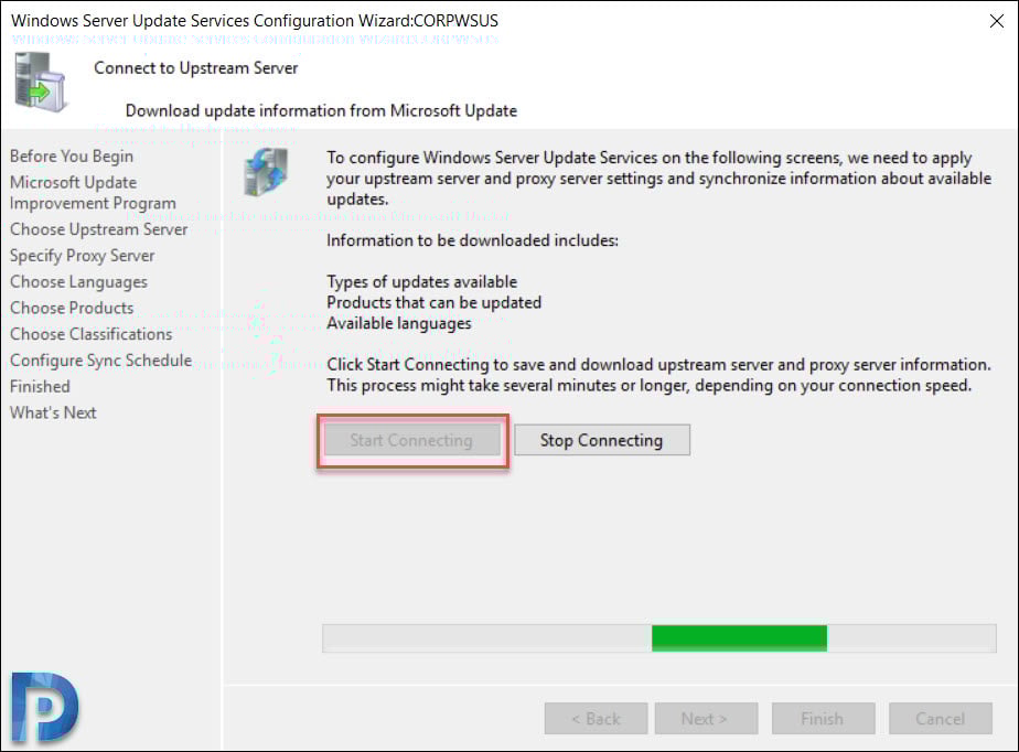 Install and Configure WSUS on Windows Server 2019 18 Download Update Information from Windows Update