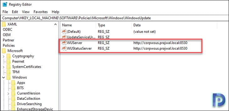 Install and Configure WSUS on Windows Server 2019 30 Verify intranet Microsoft Update service location