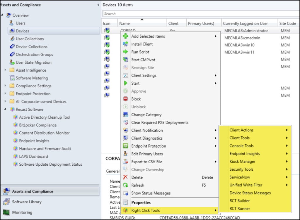 Install Right Click Tools SCCM Console Extension 12 Verify Right Click Tools Extension Installation in Console