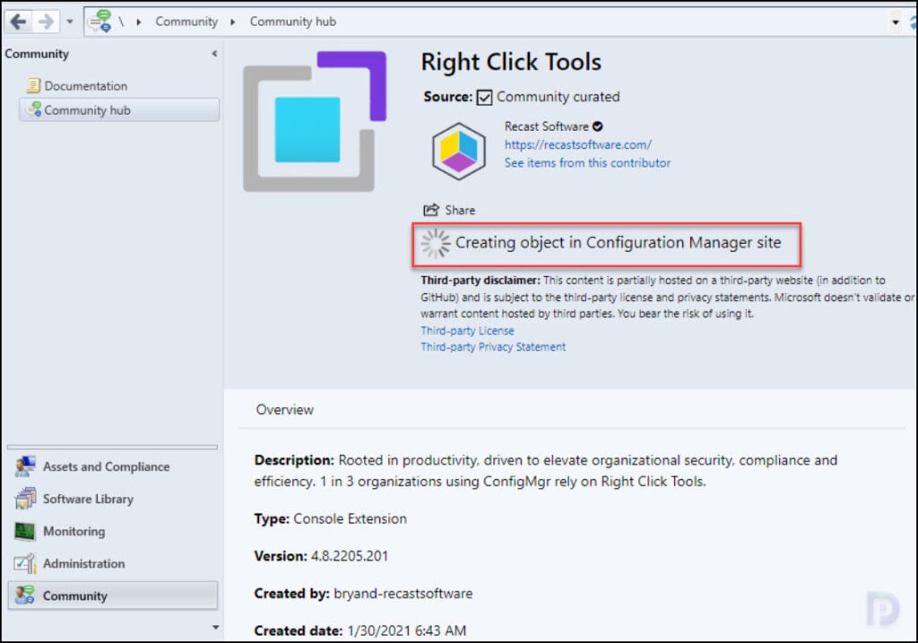 Install Right Click Tools SCCM Console Extension 3 Download Right Click Tools Console Extension from Community Hub
