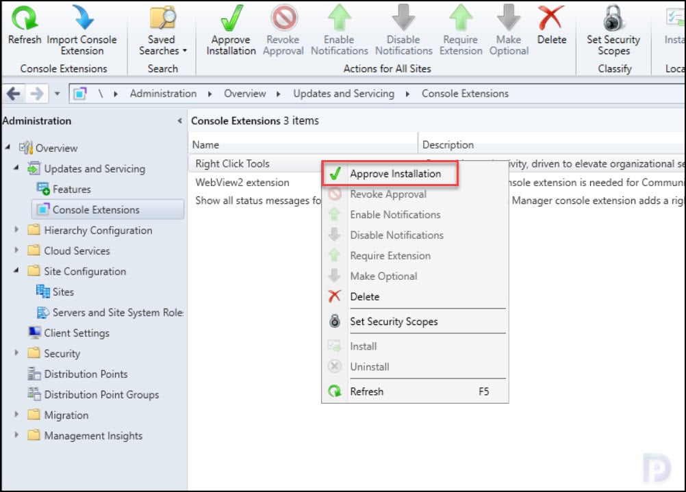 Install Right Click Tools SCCM Console Extension 5 Approve Right Click Tools SCCM Console Extension