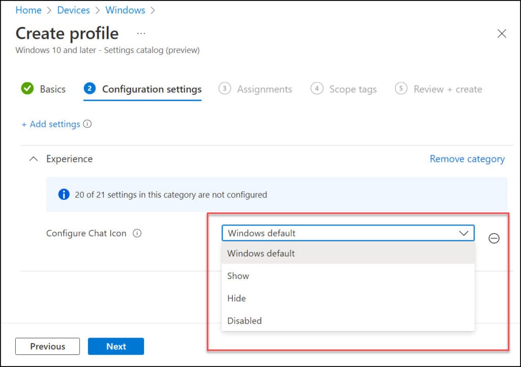 Intune: Remove Teams Chat Icon from Windows 11 Taskbar 7 Configure Microsoft Teams Chat Icon