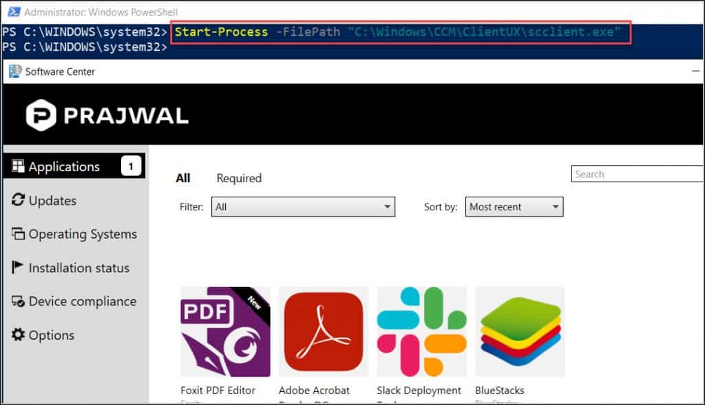 7 Unique Ways to Launch SCCM Software Center 6 Launch Software Center using PowerShell