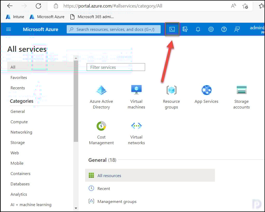 List all Azure Regions using PowerShell | Azure Cloud Shell 3 Connect to Azure Cloud Shell