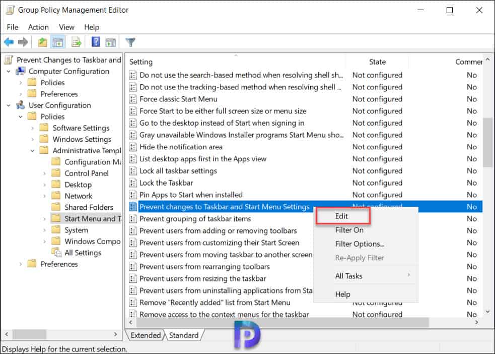 Prevent Changes to Taskbar and Start Menu Settings using GPO 3 Prevent Changes to Taskbar and Start Menu Settings using Group Policy