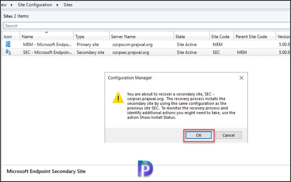 Detailed Guide to Recover SCCM Secondary Site 2 Recover Secondary Site