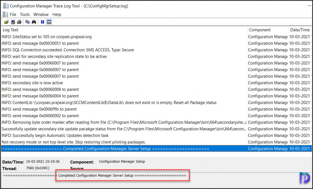 Detailed Guide to Recover SCCM Secondary Site 9 Recover SCCM Secondary Site Successful