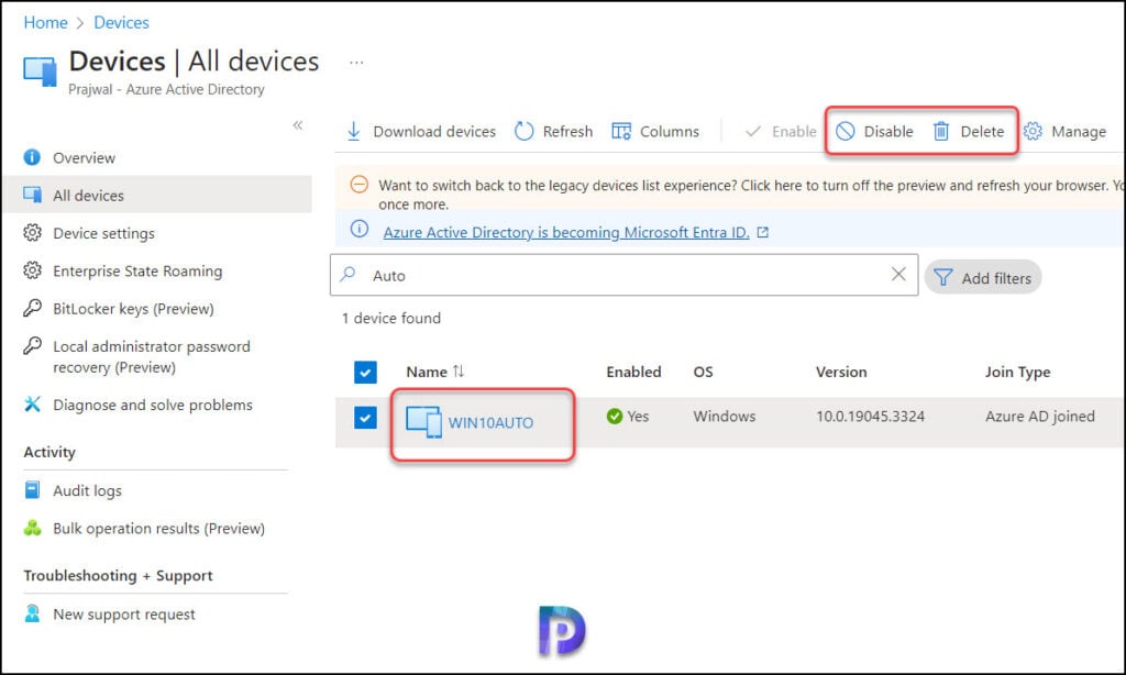 Delete Windows Autopilot Device from Intune and Entra ID 8 Remove Autopilot Device from Azure AD (Entra ID)