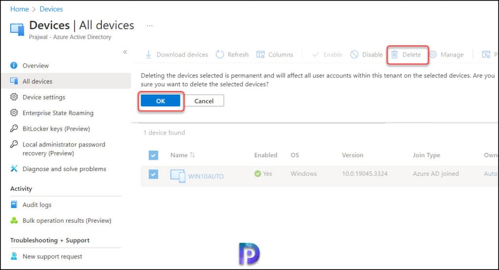 Delete Windows Autopilot Device from Intune and Entra ID 9 Delete Autopilot Device from Entra ID