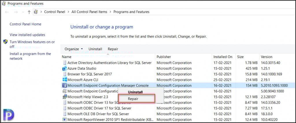 2 Easy Methods to Repair Configuration Manager Console 1 Repair Configuration Manager Console