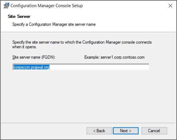 2 Easy Methods to Repair Configuration Manager Console 4 Specify Site Server FQDN