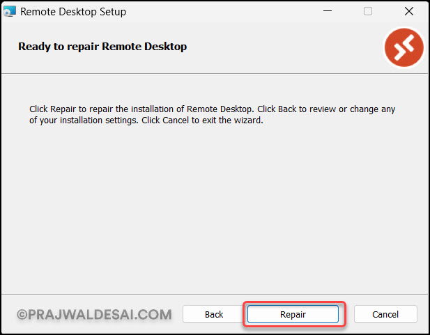 3 Proven Ways to Repair Remote Desktop Client 8 Repair Remote Desktop Client using the Installer