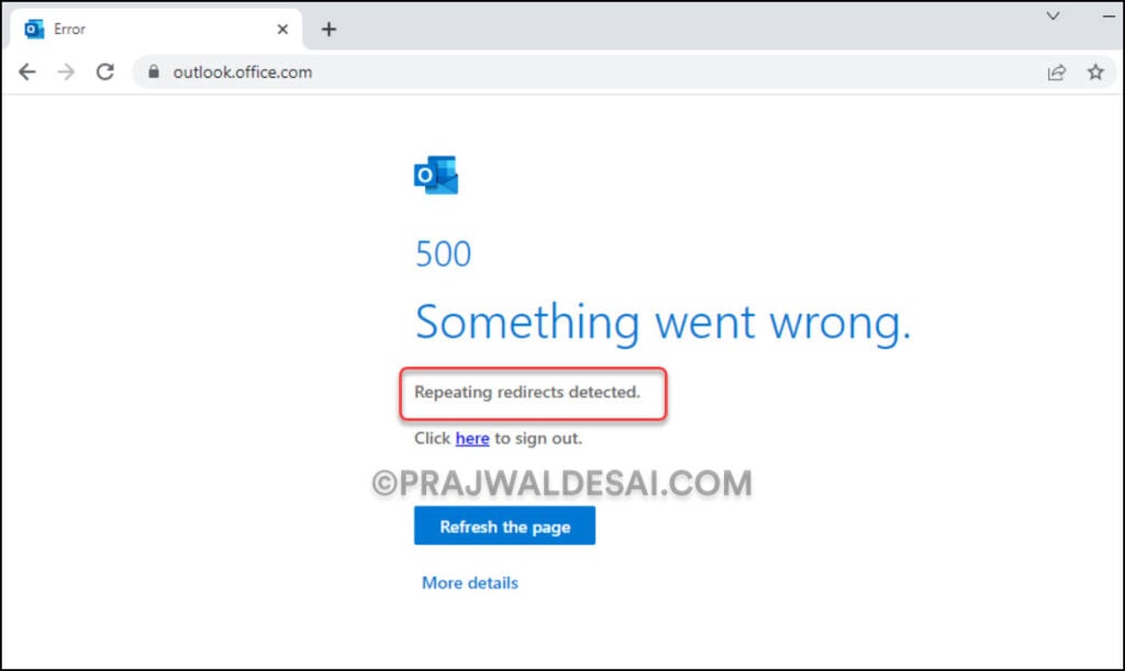 How to Fix Outlook Error 500 Mailbox not Found 6 Repeating Redirects Detected for Outlook
