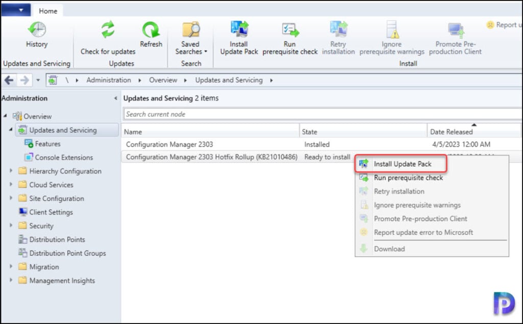 SCCM 2303 KB21010486 Hotfix Rollup - Fixes and Improvements 2 Install SCCM 2303 KB21010486 Hotfix Rollup