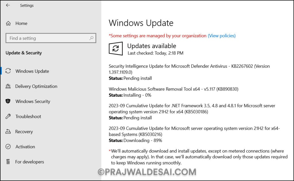 Complete SCCM 2309 Upgrade Guide 1 Install Windows Updates on SCCM Server