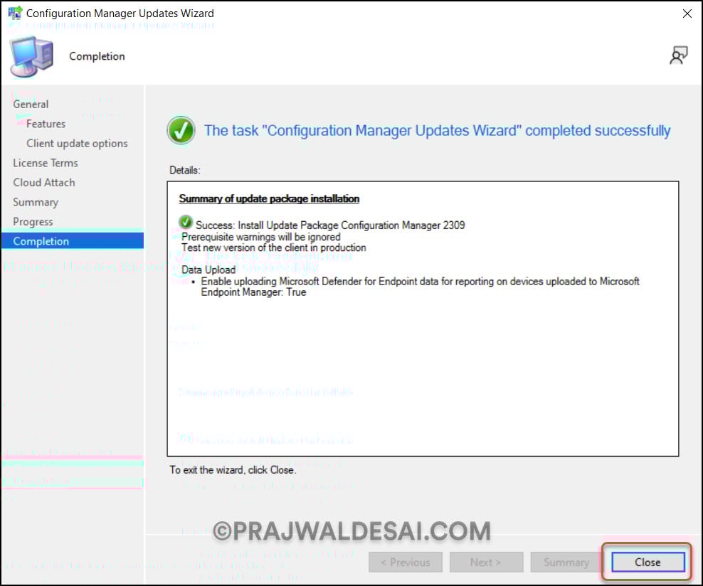 Complete SCCM 2309 Upgrade Guide 21 Installing SCCM 2309 Update