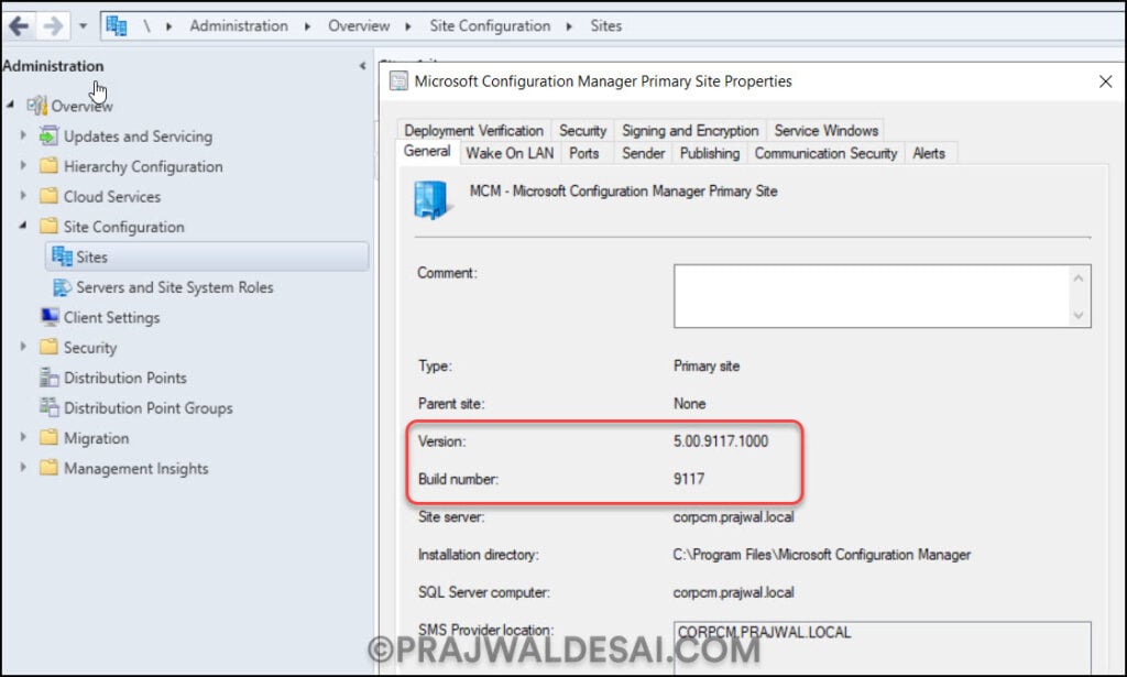 Complete SCCM 2309 Upgrade Guide 24 SCCM 2309 build number and version
