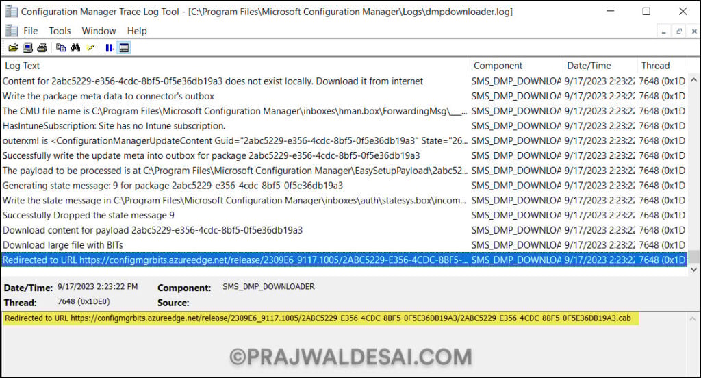 Complete SCCM 2309 Upgrade Guide 10 Monitor update 2309 download using dmpdownloader.log