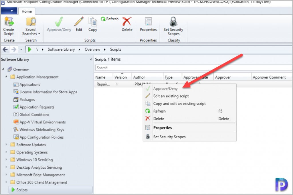 Fix SCCM Script Approve Deny Option is Disabled 1 SCCM Script Approve Deny Option is Disabled
