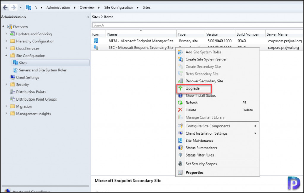 Complete SCCM 2103 Upgrade Guide 22 Upgrade SCCM Secondary site to 2103 Version