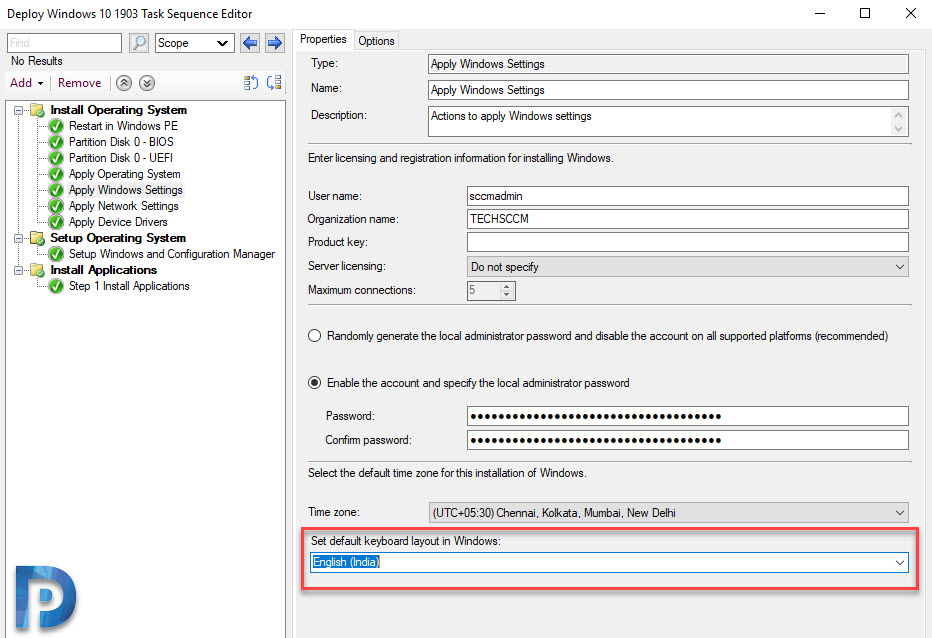 SCCM Technical Preview 1908.2 Features 1 Set keyboard layout during OS deployment
