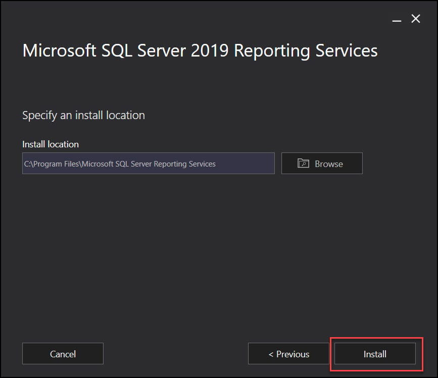 Install SQL Server 2019 Reporting Services