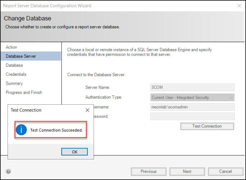 Create New Report Server Database