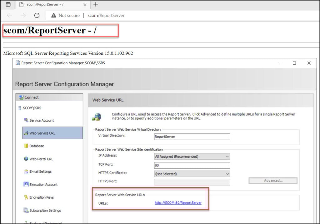 New SCOM 2022 Install Guide | Operations Manager 2022 27 Report Service Web URL