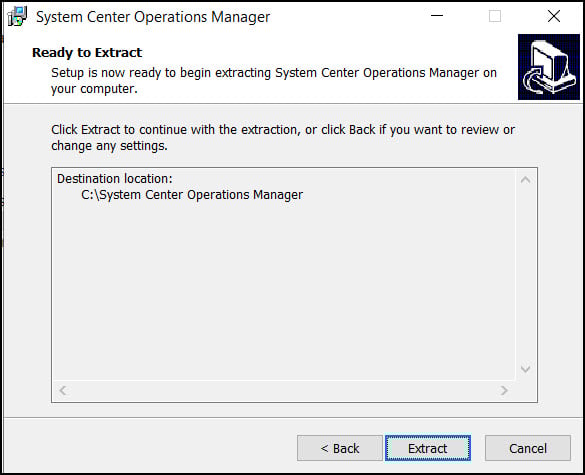 New SCOM 2022 Install Guide | Operations Manager 2022 30 Extract Operations Manager 2022 Setup Files