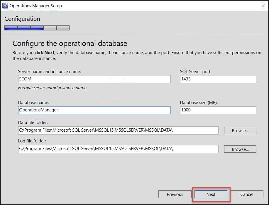 New SCOM 2022 Install Guide | Operations Manager 2022 38 Configure operational database